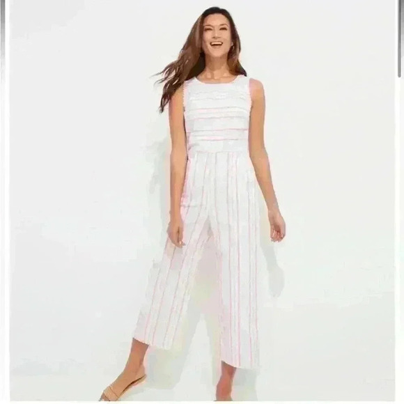 Vineyard Vines Pants - VINEYARD VINES Abacos Stripe Tasse Pastel Sleeveless Wide Leg Jumpsuit. Size 12